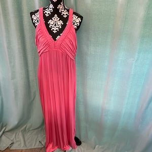 Coral colored maxi dress